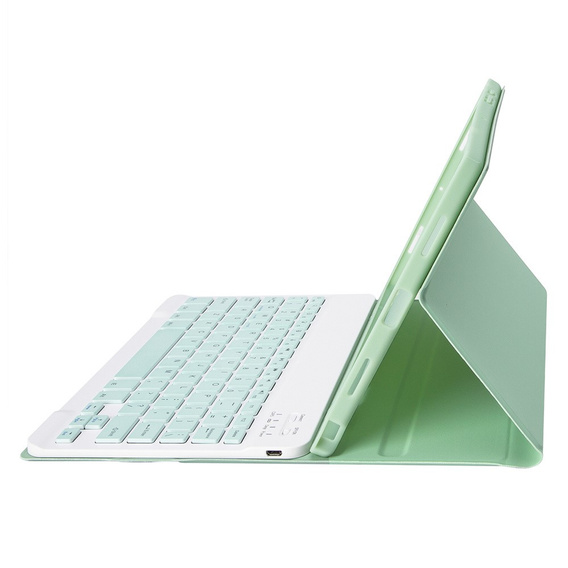 Etui z klawiaturą do iPad Air 11" 2025/2024 (7/6 gen.), Leather Pen Slot, jasnozielone