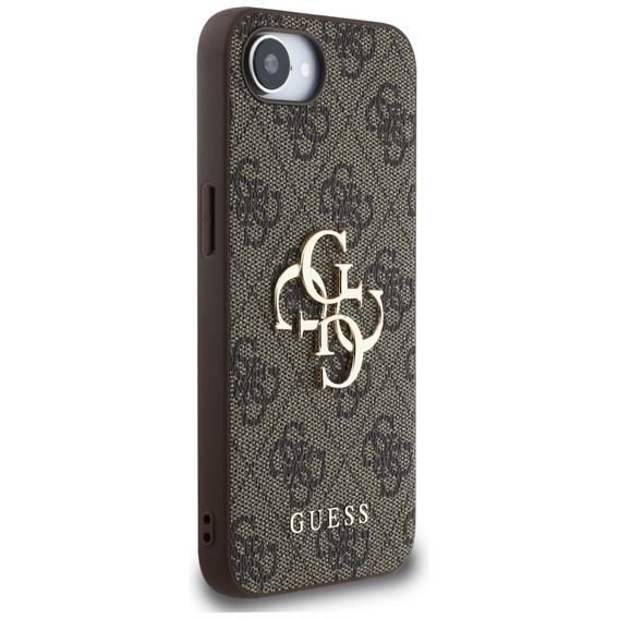Etui GUESS do iPhone 16E, 4G Big Metal Logo, brązowe