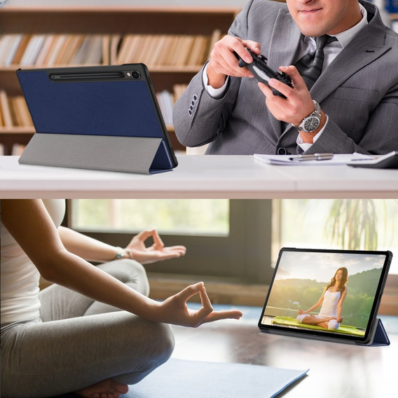Etui do Samsung Galaxy Tab S9, Smartcase z miejscem na rysik, granatowe