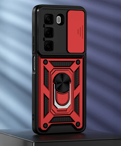 Etui pancerne do Infinix Hot 50 Pro 4G, CamShield Slide, czerwone