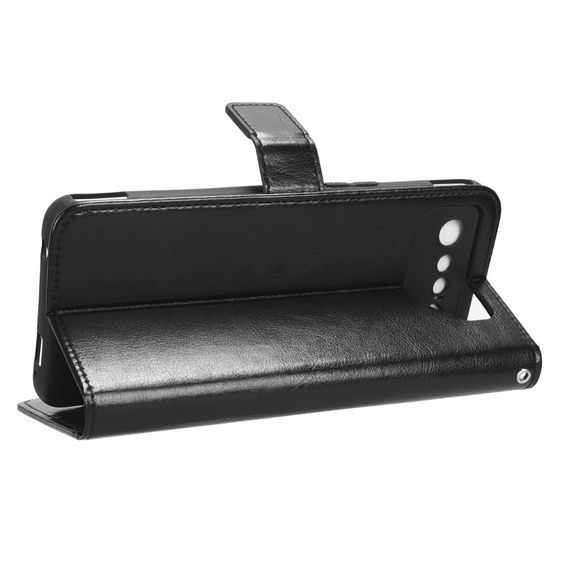 Etui z klapką do Asus ROG Phone 7 5G, Crazy Horse Wallet, czarne