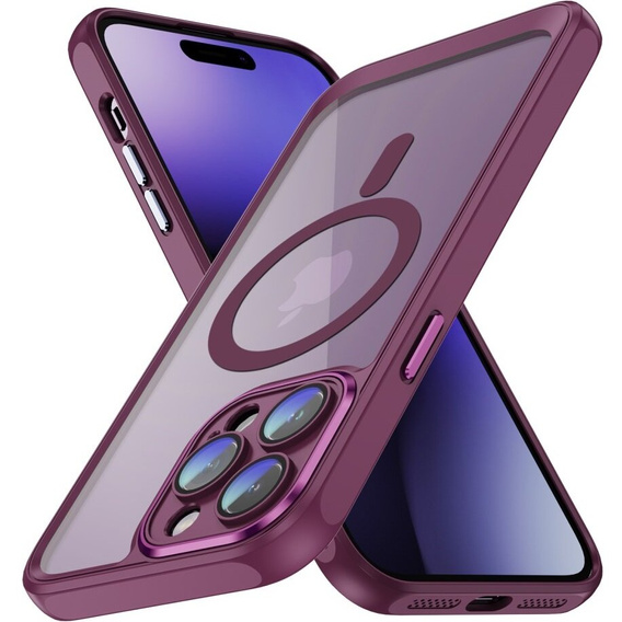 Etui do iPhone 14 Pro, ERBORD Impact Guard, do MagSafe, bordowe