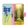 Etui z klapką do Motorola Edge 40 Neo, Wallet, Feather niebieskie / żółte