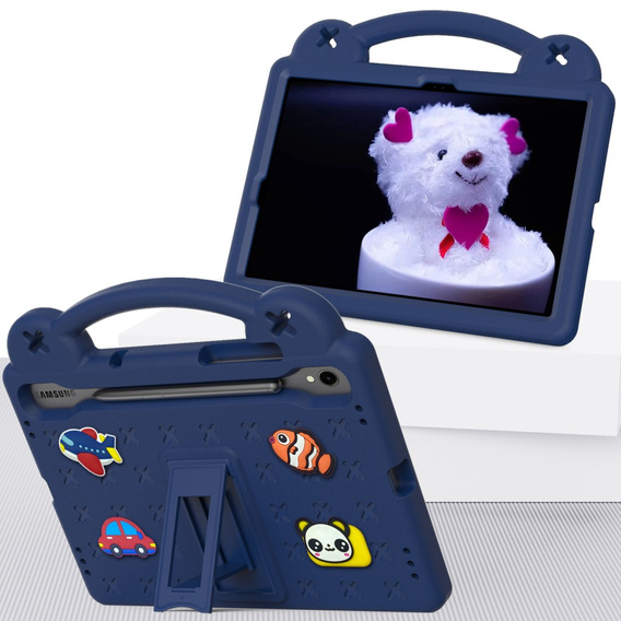 Etui do Samsung Galaxy Tab S7/S8/S9, Cute Patterns, z podstawką, Granatowe