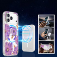 Etui magnetyczne z kwiatowym, laserowym wzorem do iPhone 17 Pro