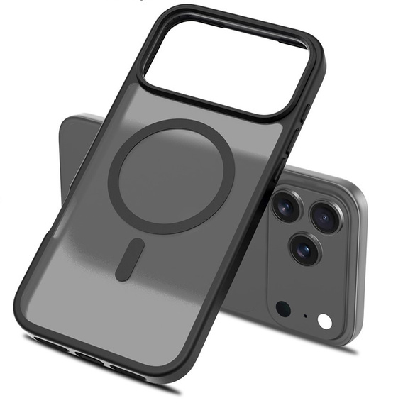 Etui Matt Case do iPhone 17 Pro Max, do MagSafe, półprzezroczyste czarne