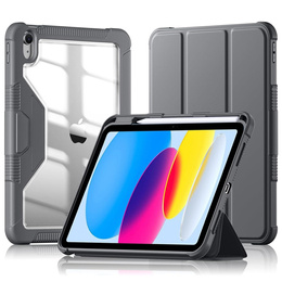 Szare etui do iPad 11" 2025 A16 (11 gen.) / iPad 10.9" 2022 (10 gen.) z klapką i miejscem na rysik