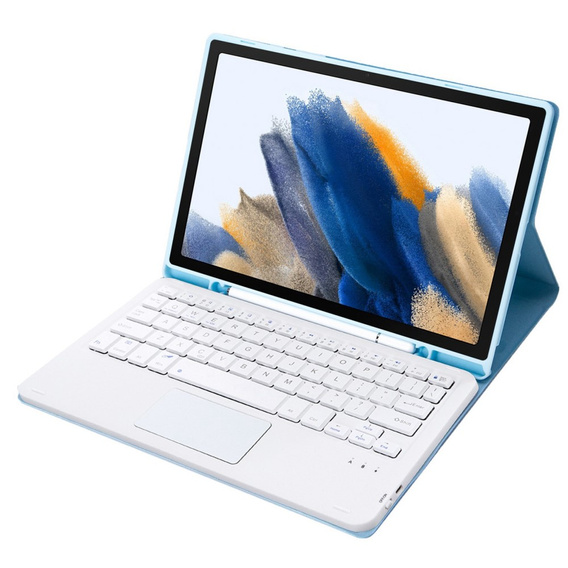 Etui z klawiaturą do Samsung Galaxy Tab A8 10.5 X200 / X205, Touchpad, niebieskie
