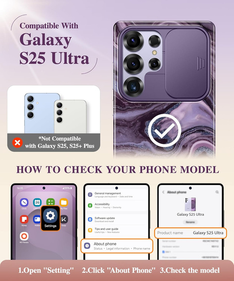 Etui do Samsung Galaxy S25 Ultra – GVIEWIN Quicksand/Purple