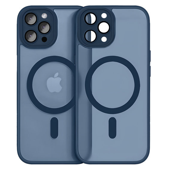 Etui do iPhone 16 Pro, do MagSafe, ERBORD Matt Case, granatowy + Szkło na ekran
