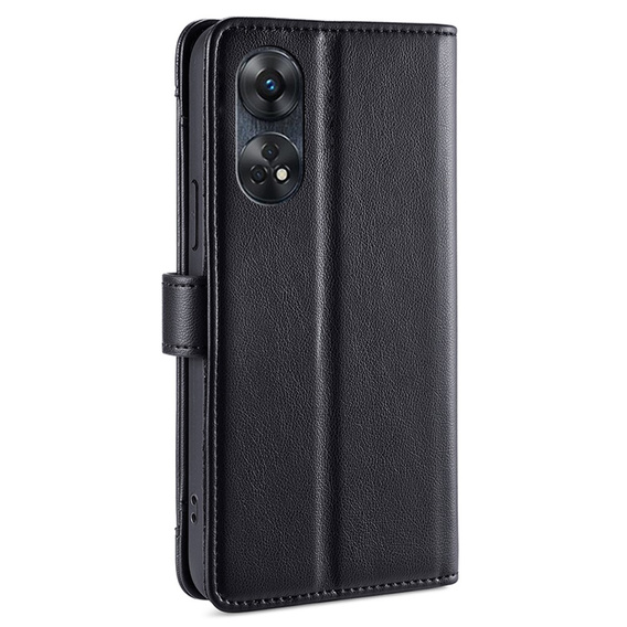 Etui z klapką do Oppo Reno8 T 4G, Wallet Zipper Pocket, czarne