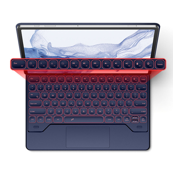 Etui z klawiaturą do Samsung Galaxy Tab S10+/ S9+/ S8+/ S7+/ S7 FE, Dexnor Magnetic Keyboard Touchpad, niebieskie