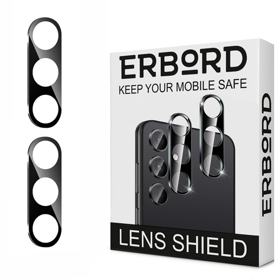 2x Szkło hartowane na aparat ERBORD do Samsung Galaxy S24+ Plus, czarne