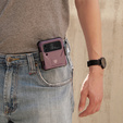 Etui pancerne do Samsung Galaxy Z Flip 4 5G, Dexnor Clip Holder, fioletowe