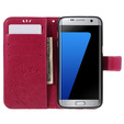 Etui z klapką do Samsung Galaxy S7 Edge, Butterfly, różowe