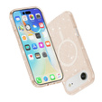 Etui do iPhone 17 Air, do MagSafe, brokat, półprzezroczyste złote