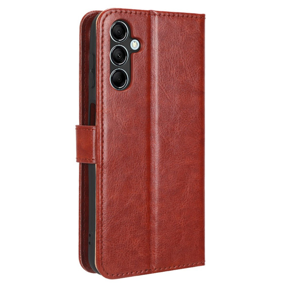 Etui z klapką do Samsung Galaxy M34, Crazy Horse Wallet, brązowe