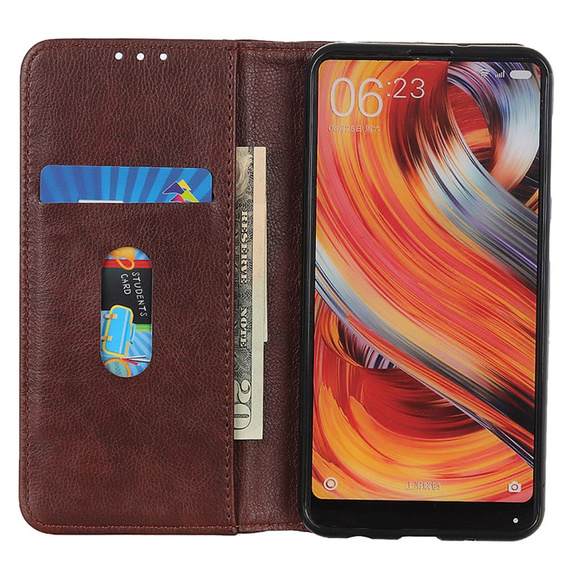 Etui z klapką do Xiaomi 15 Ultra, Split Leather, brązowe