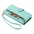 Etui z klapką do iPhone 16 Plus, Wallet Zipper Pocket, zielone