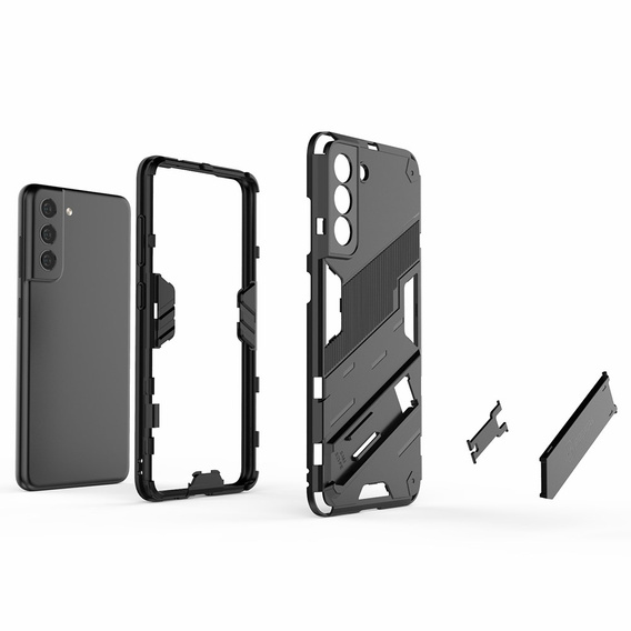Etui do Samsung Galaxy S21 FE, Military kickstand, czarne
