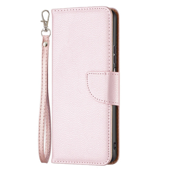 Etui z klapką do Samsung Galaxy M33 5G, Wallet Litchi Magnet, różowe rose gold