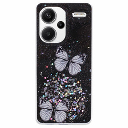 Etui do Xiaomi Redmi Note 13 Pro+, Glitter Butterfly, czarne