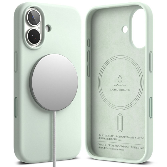 Etui Ringke do iPhone 17, Silicone MagSafe, Soft Mint