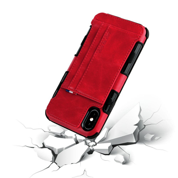 Etui Two Cards Hybrid Case iPhone XS Max 6.5 - Red