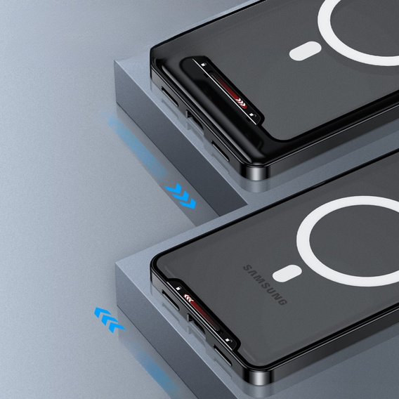 Etui z ochroną aparatu do Samsung Galaxy Note 10+ Plus, CamShield MagSafe, przezroczyste / czarne