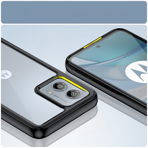 Etui do Motorola Moto G53 5G, Fusion Hybrid, przezroczyste / czarne