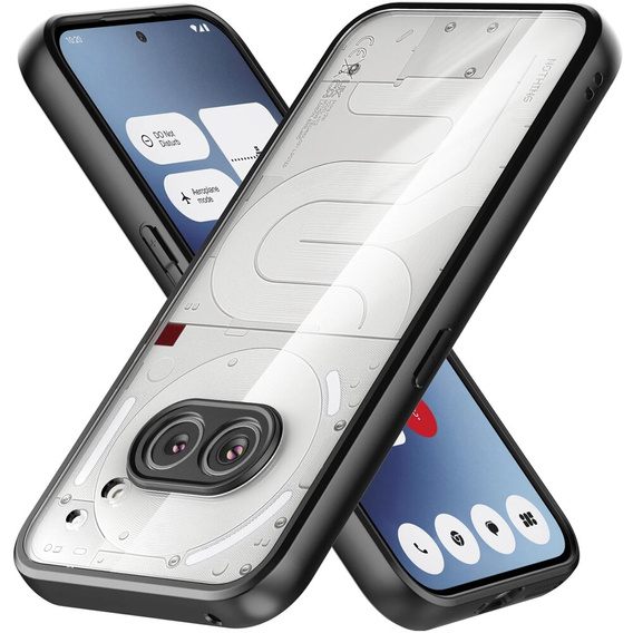 Etui do Nothing Phone 2a, Fusion Hybrid, z ochroną aparatu, przezroczyste / czarne