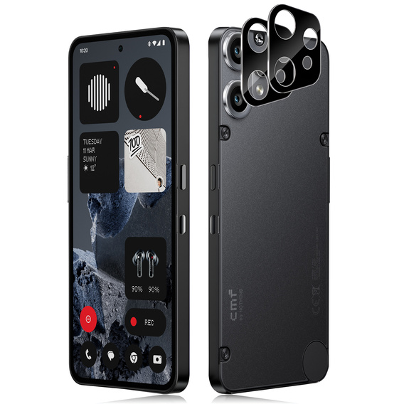 2x Szkło Hartowane ERBORD na aparat do CMF Nothing Phone 2 Pro – ochrona aparatu bez kompromisów - czarne
