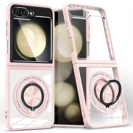 Etui do Samsung Galaxy Z Flip7 FE / Z Flip6, Corners Dropproof, do MagSafe, przezroczyste / różowe