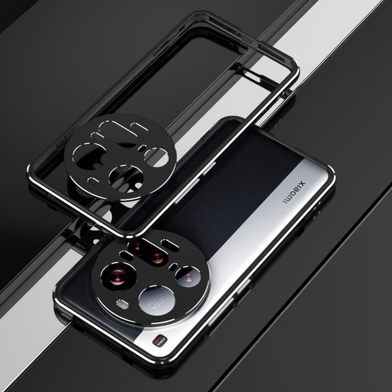 Etui do Xiaomi 15 Ultra, Armor Bumper, z osłoną obiektywu, czarne / srebrne