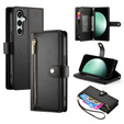 Etui z klapką do Samsung Galaxy S24 FE, Wallet Zipper Pocket, czarne