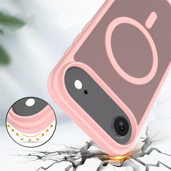 Etui Matt Case do iPhone 17 Air, do MagSafe, półprzezroczyste różowe