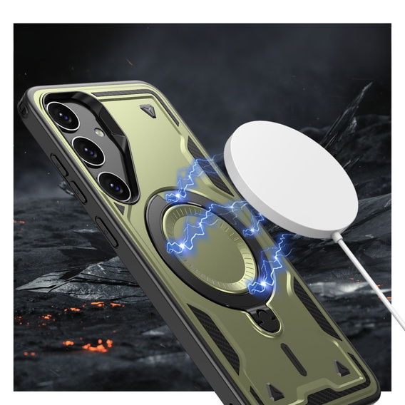 Etui do Samsung Galaxy S24 FE, Military MagSafe, zielone