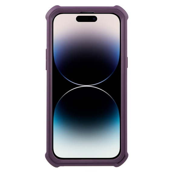 Etui pancerne do iPhone 14 Pro Max, Dexnor Full Body, fioletowe
