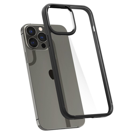 Etui Spigen do iPhone 13 Pro, Ultra Hybrid, matowe czarne + szkło