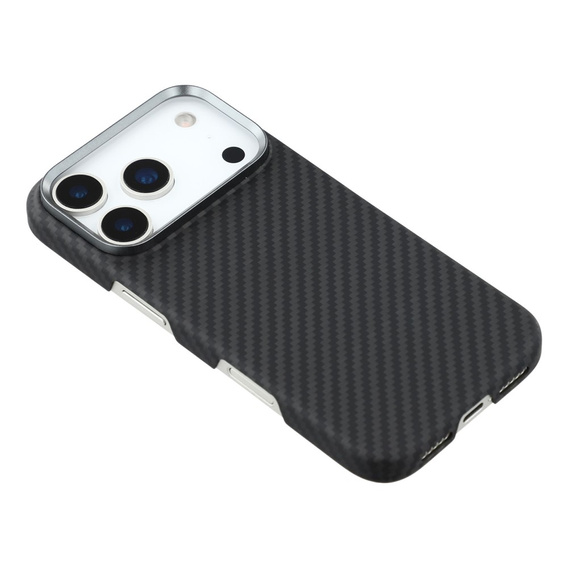 Etui do iPhone 17 Pro, Carbon Fiber, do MagSafe, czarne