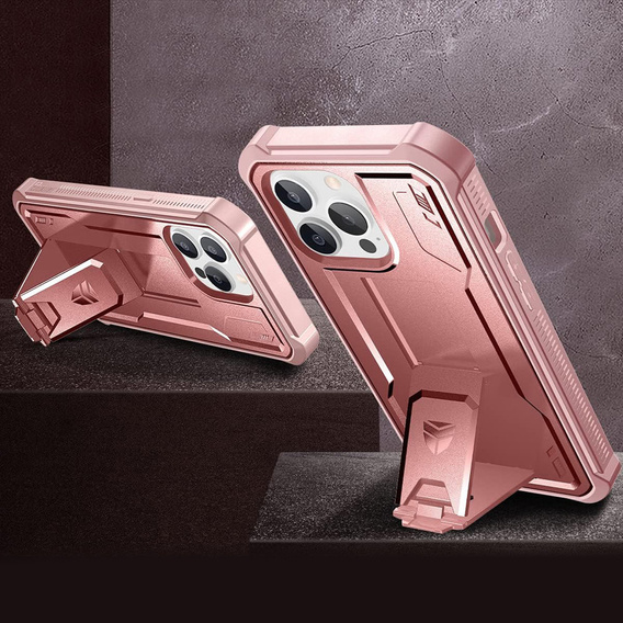 Etui pancerne do iPhone 13 Pro, Dexnor Full Body, różowe rose gold