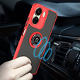 Etui do Xiaomi Redmi 13C / Poco C65, Frosted Ring, czerwone