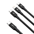 Kabel Baseus 3w1 Rapid Series USB-C / Lightning / micro-USB 1,5 m 20W – Czarny