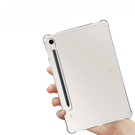 Zestaw Etui do Samsung Galaxy Tab S9, z miejscem na rysik, Silikonowe, Przezroczyste + Szkło