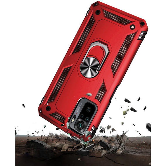 Etui pancerne do Xiaomi Redmi Note 10 / 10S, Nox Case Ring, czerwone