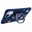 Etui silikonowe dla dzieci do iPad 10.2" 2021/2020/2019 (9/8/7 gen.), pancerne z paskiem, Astronaut, Granatowe