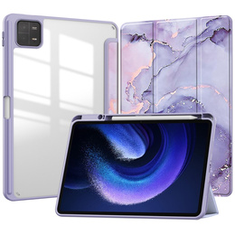 Etui Smartcase Hybrid do Xiaomi Pad 7 / 7 Pro, z miejscem na rysik – fioletowe Marble