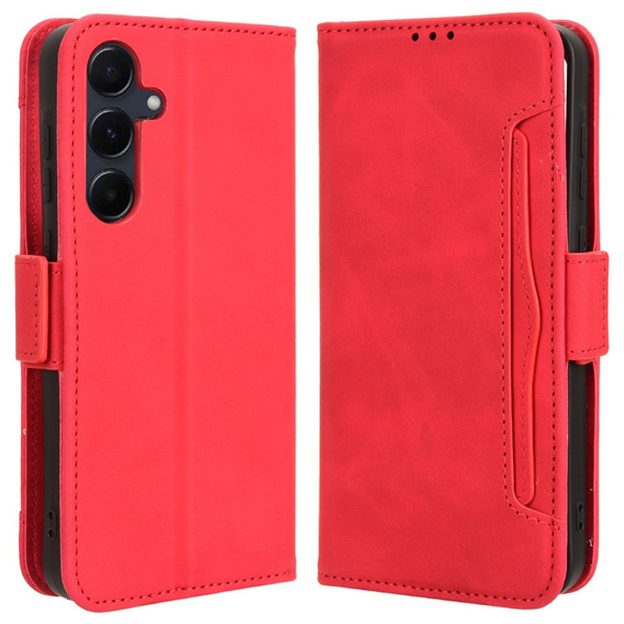 Etui z klapką do Samsung Galaxy A35 5G, Card Slot, czerwone