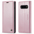 Etui z klapką CASEME do Samsung Galaxy S10+ Plus, Waxy Textured, różowe