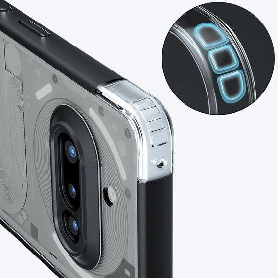 Etui do Nothing Phone 3A, Fusion Hybrid, przezroczyste / czarne